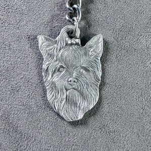 Vintage 1982 Rawcliffe Pewter Yorkshire Terrier Dog Keychain – I Love My Yorkie